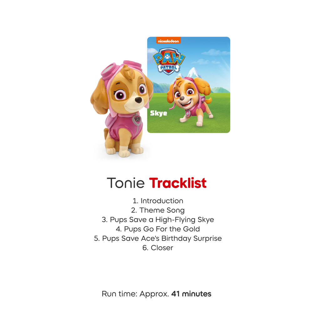 Tonies PAW Patrol Toniebox 2 Bundle with Tonieplay Game, Sleeve and 4 Tonies - Sunset Red