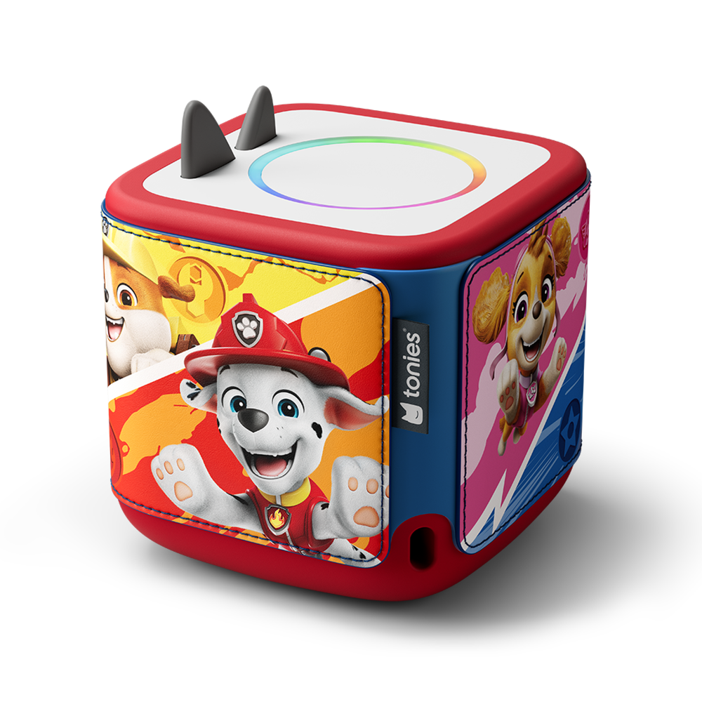 Tonies PAW Patrol Toniebox 2 Bundle with Tonieplay Game, Sleeve and 4 Tonies - Sunset Red