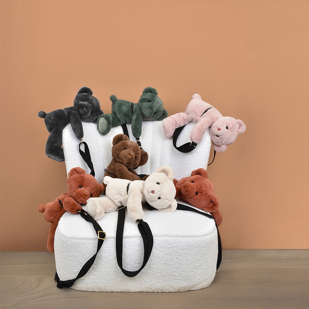 DouDou - Teddy Bear Plush Bag - Black - Plush