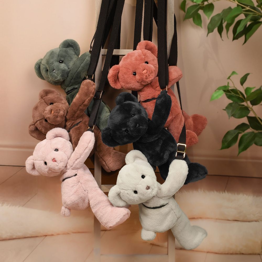 DouDou - Teddy Bear Plush Bag - Khaki - Plush