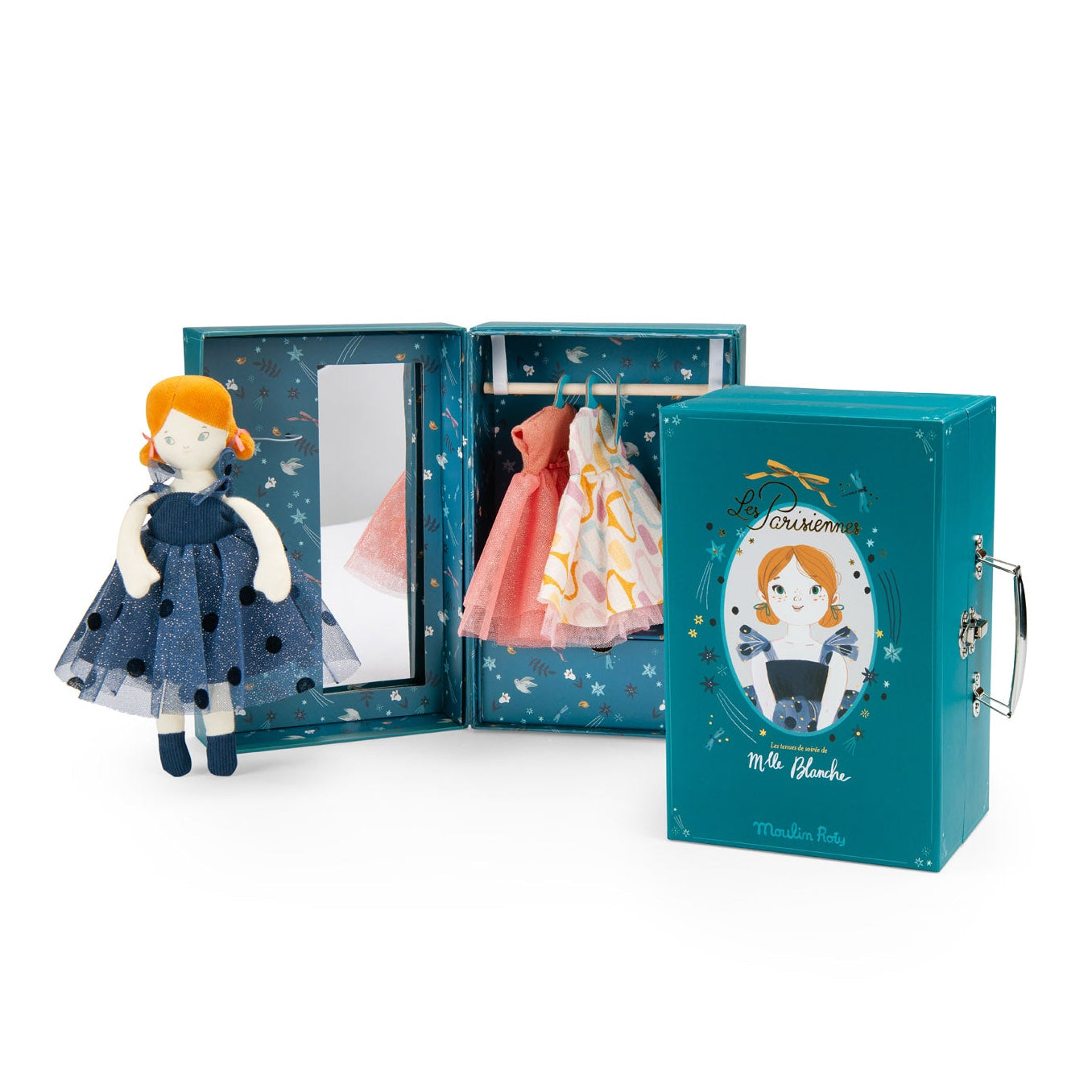 Moulin Roty - The Evening Dresses Doll with Suitcase - The Parisiennes - Dolls