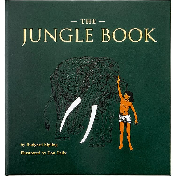Graphic Image - "The Jungle Book" in Green Bonded Leather - Books