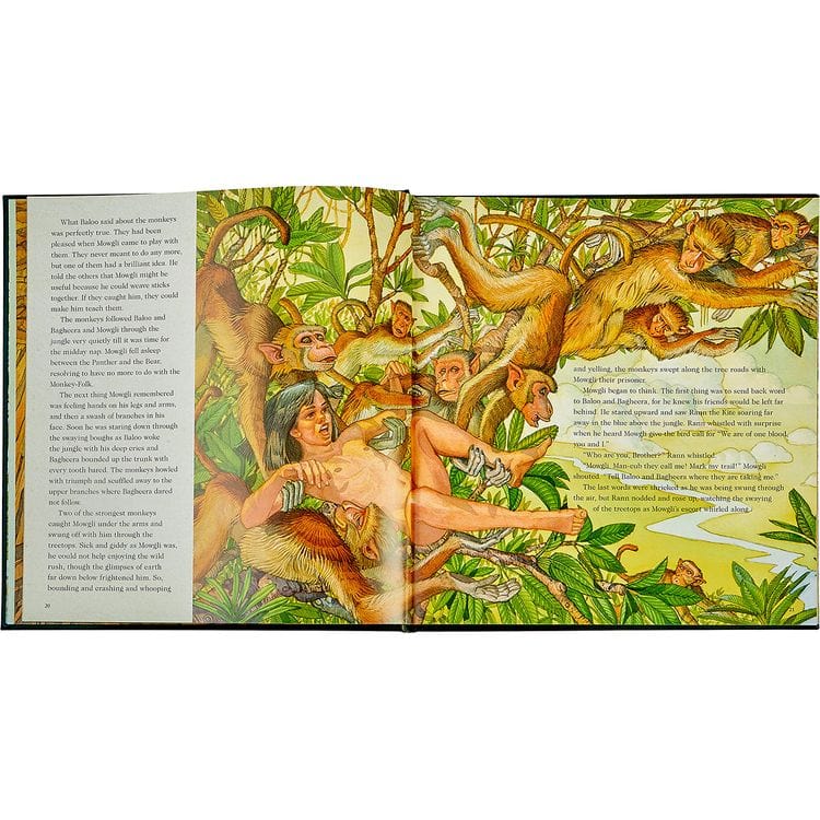 Graphic Image - "The Jungle Book" in Green Bonded Leather - Books