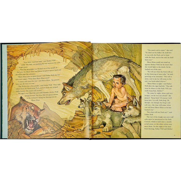 Graphic Image - "The Jungle Book" in Green Bonded Leather - Books