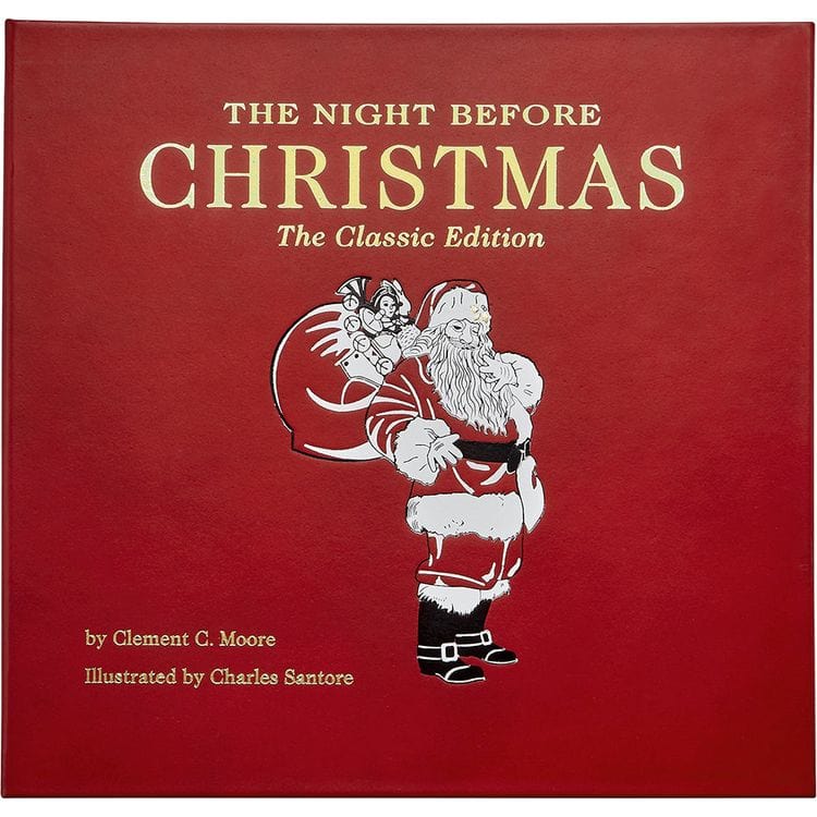 Graphic Image - "The Night Before Christmas" Book in Red Bonded Leather - Books