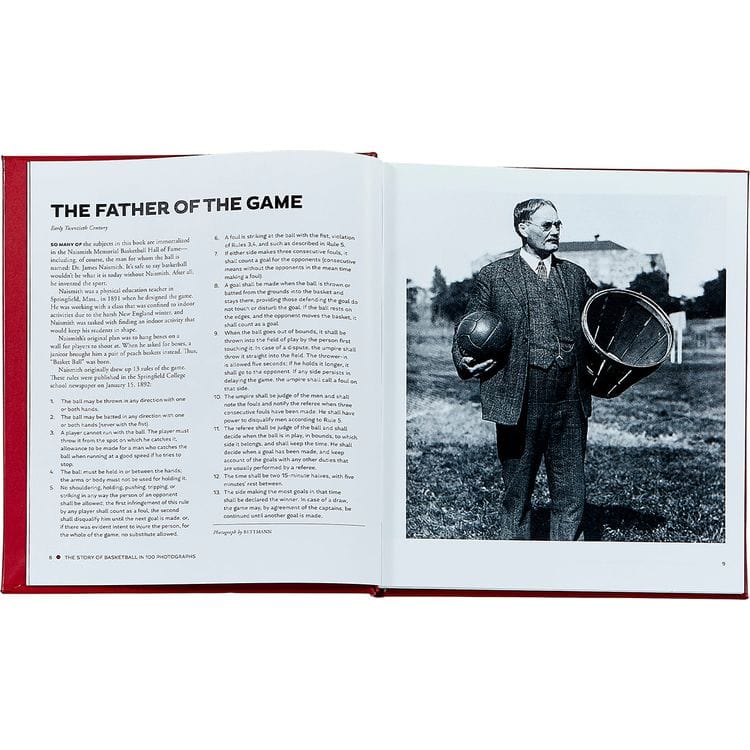Graphic Image - "The Story of Basketball in 100 Photographs" Leather-Bound Book by Sports Illustrated - Books
