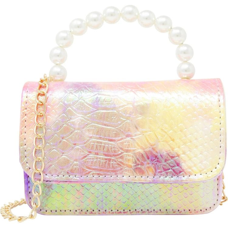 Zomi Gem - Tie Dye Crocodile Pearl Handle Bag - Pink - Trend Accessories