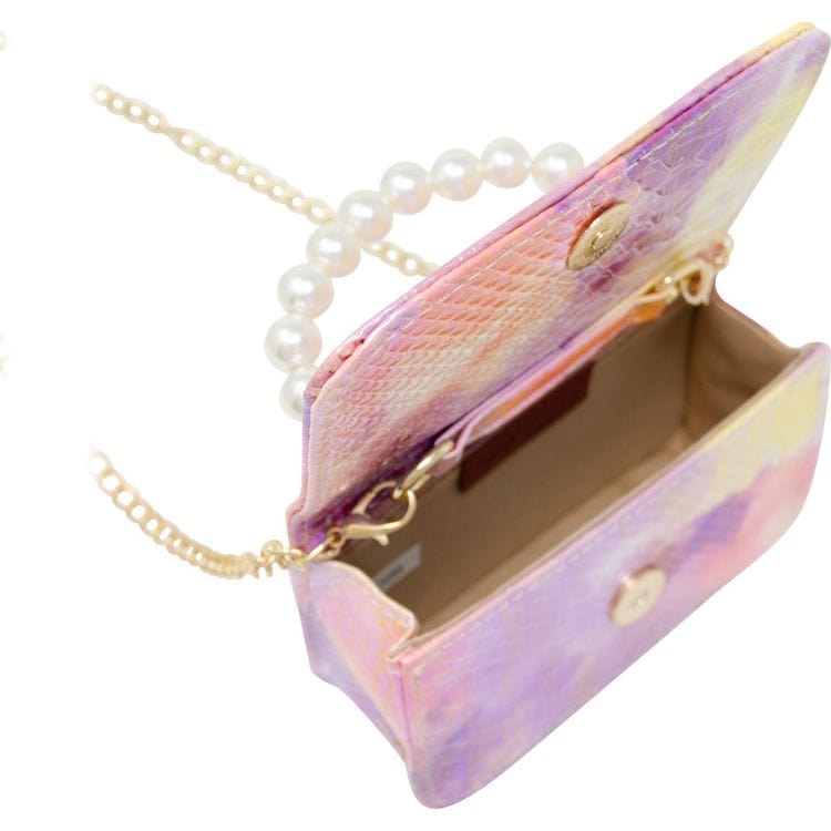 Zomi Gem - Tie Dye Crocodile Pearl Handle Bag - Pink - Trend Accessories