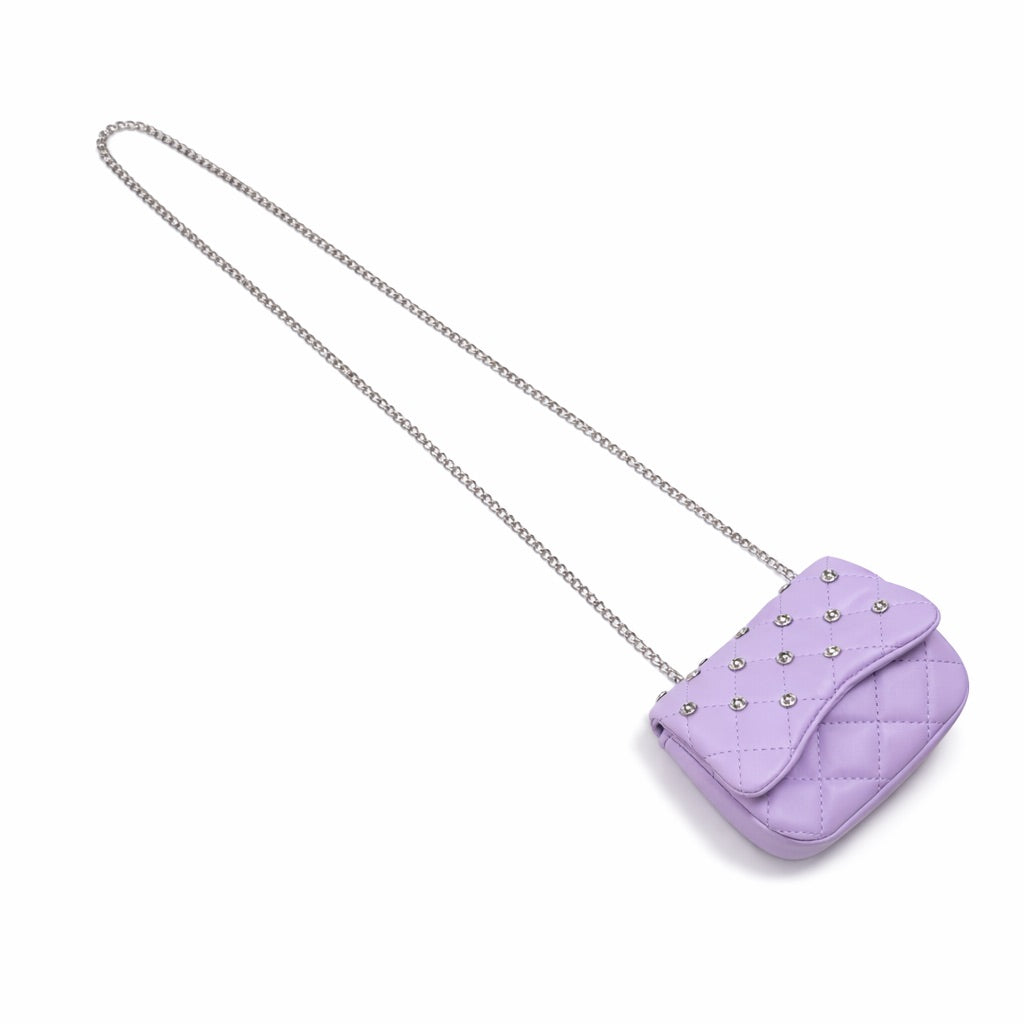 Zomi Gem - Tiny Crystal Stud Handbag - Lavender - Trend Accessories