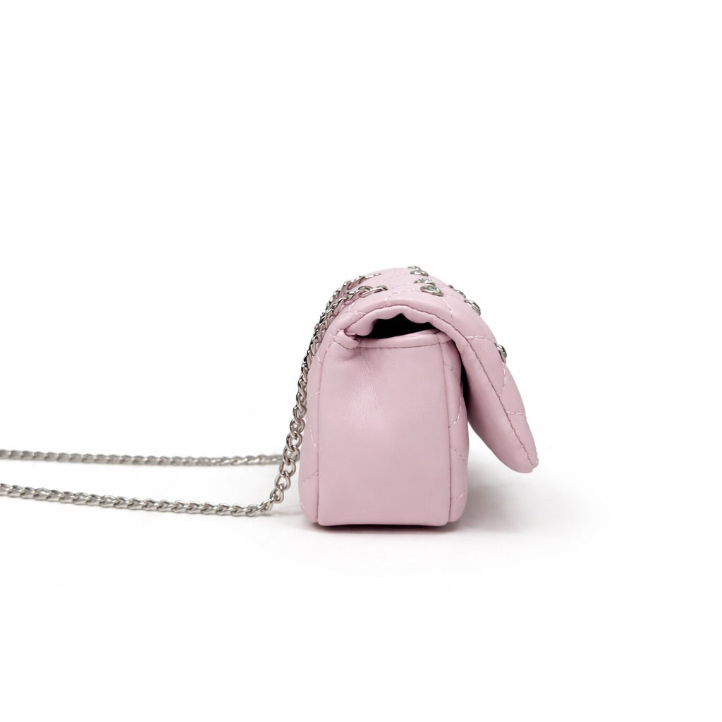 Zomi Gem - Tiny Crystal Stud Handbag - Pink - Trend Accessories