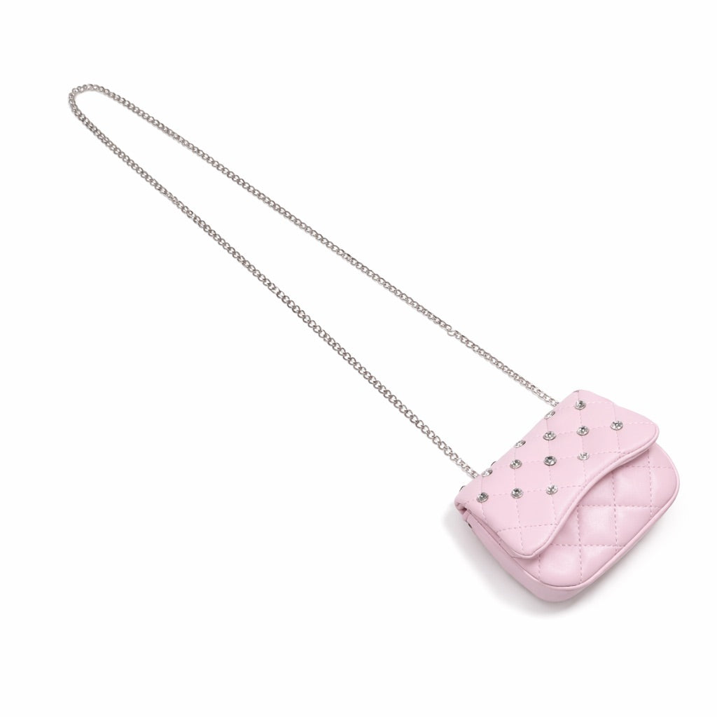 Zomi Gem - Tiny Crystal Stud Handbag - Pink - Trend Accessories