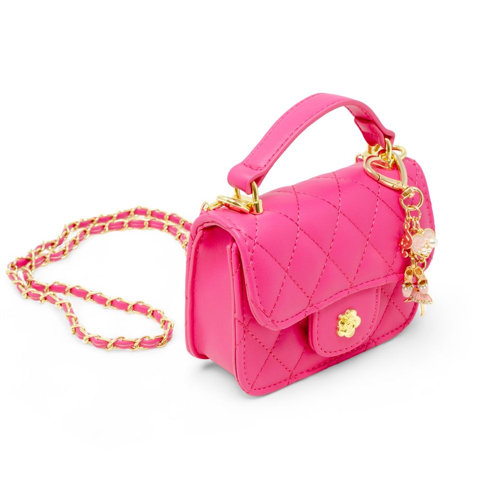 Zomi Gem - Tiny Quilted Ballet Charm Handbag - Hot Pink - Trend Accessories