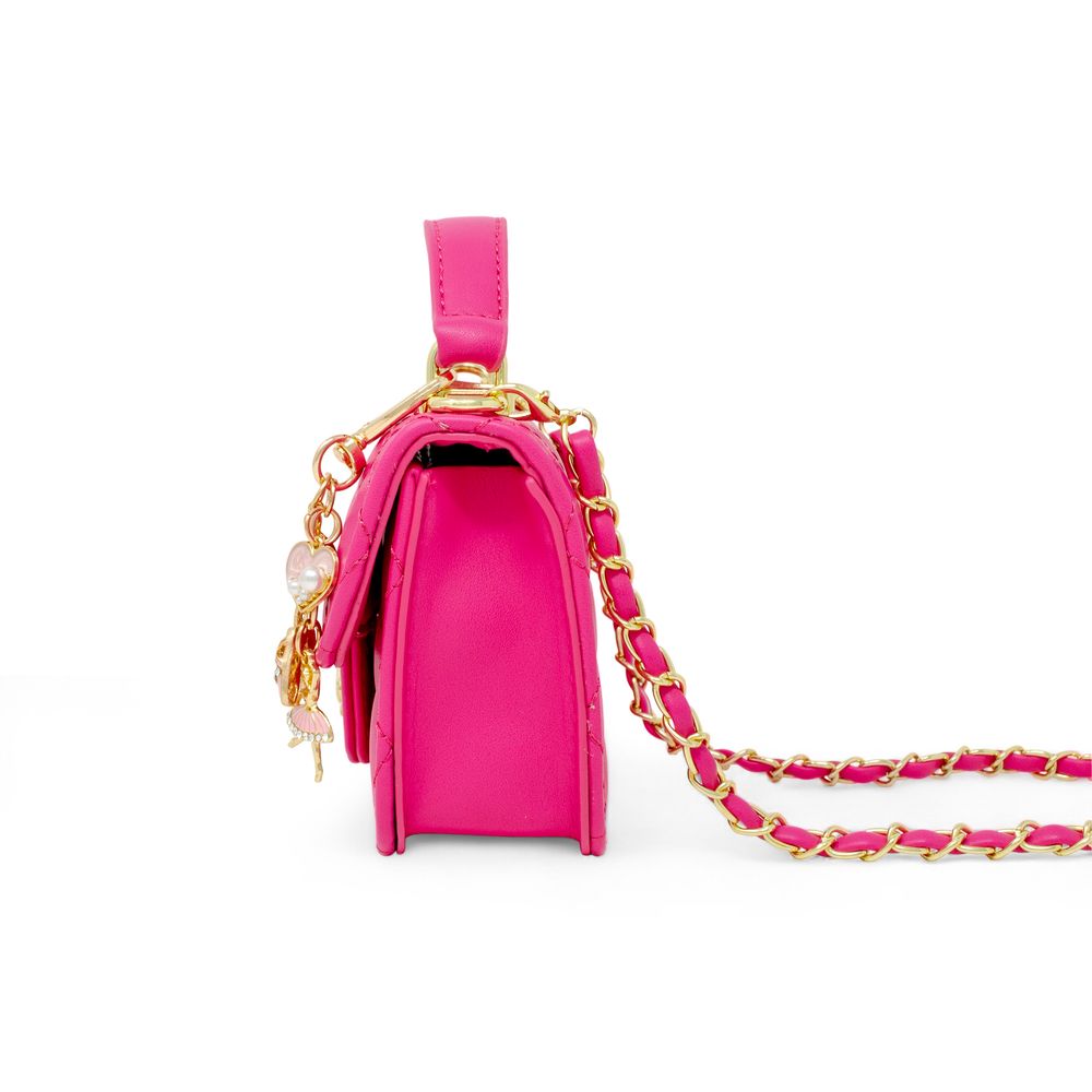 Zomi Gem - Tiny Quilted Ballet Charm Handbag - Hot Pink - Trend Accessories