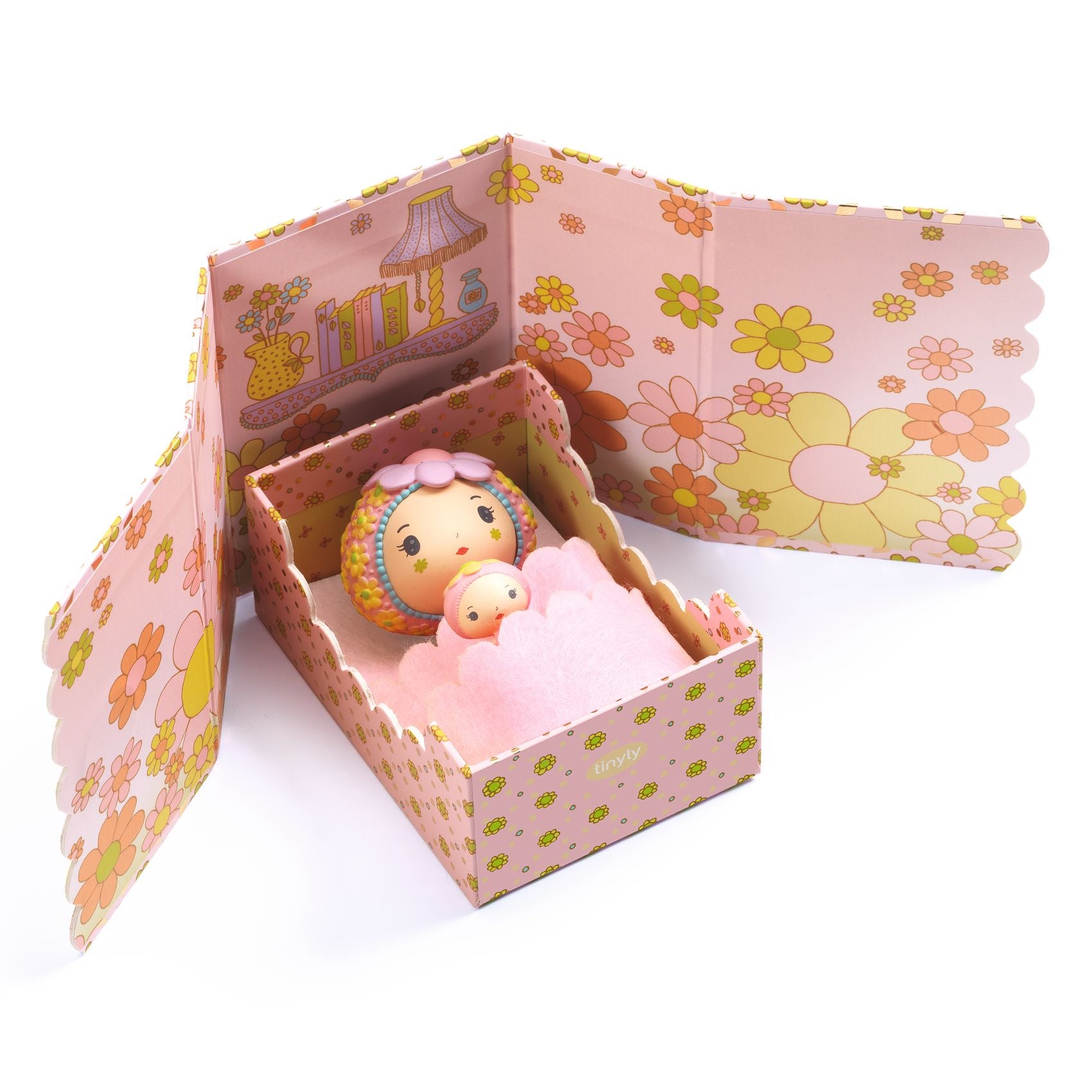 Djeco - Tinyly Rose Tinyroom with Figurines - Collectibles