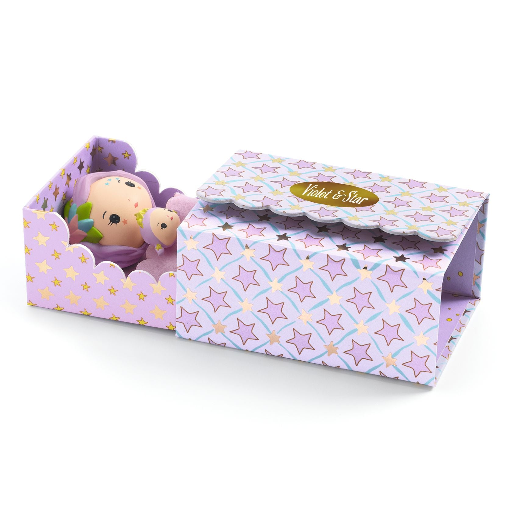 Djeco - Tinyly Violet Tinyroom with Figurines - Collectibles
