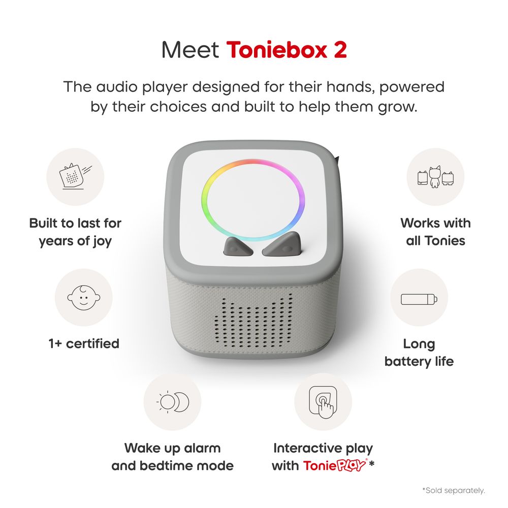 Tonies - Tonies Playtime Puppy Toniebox 2 Starter Set - Moon Gray - Electronics