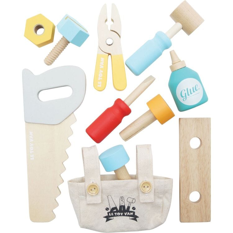 Le Toy Van - Tool Box & Wooden Tools with 11 Accessories - Preschool