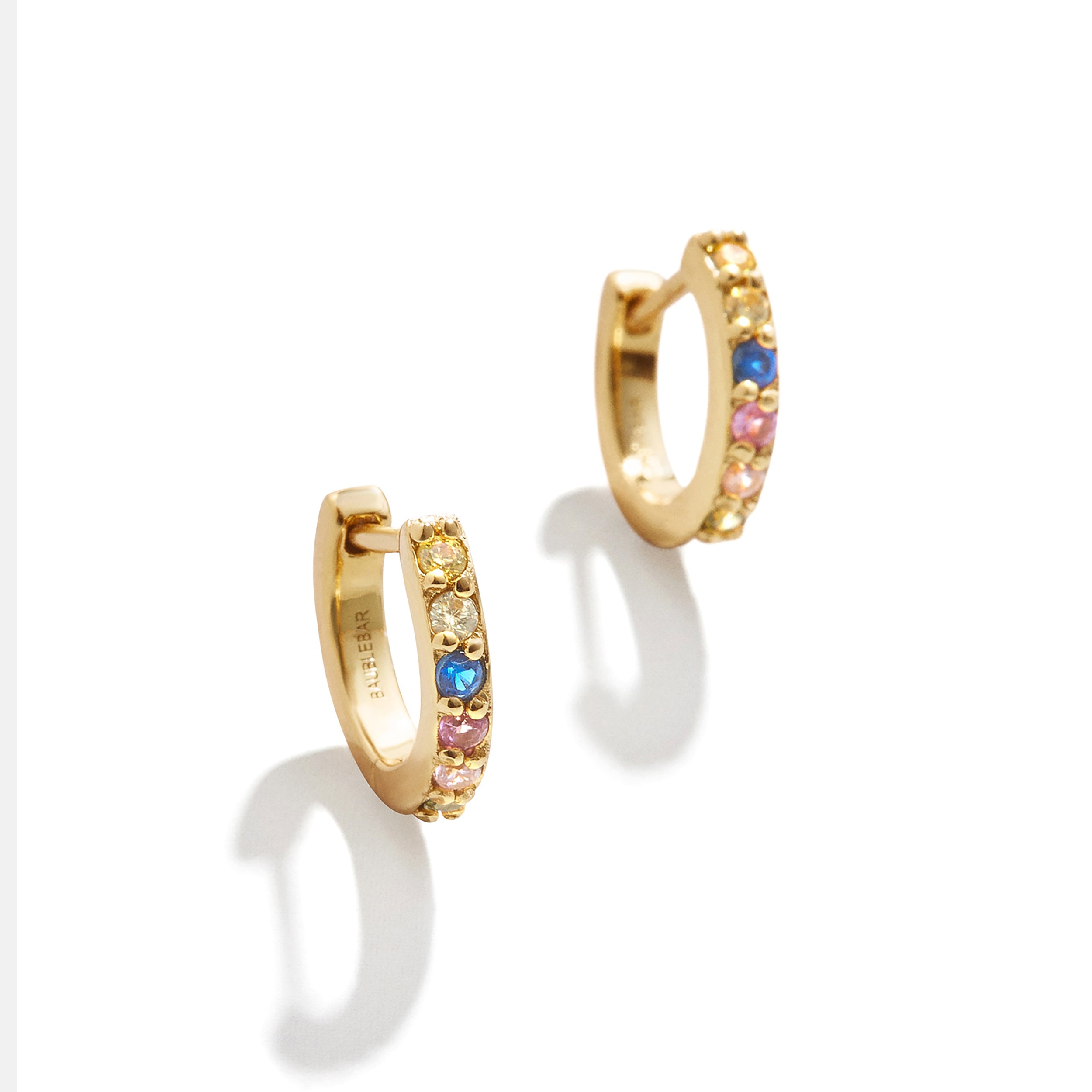 Minibar by BaubleBar - Tori 18K Gold Kids' Rainbow Huggie Hoop Earrings - Trend Accessories