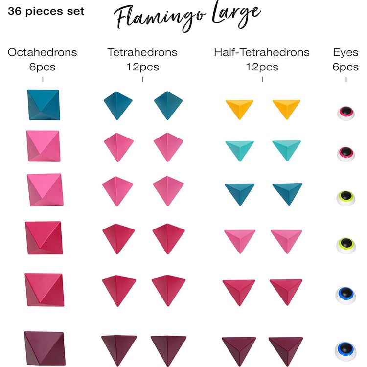 Trido - Trido Flamingo Large Magnetic Building Set - 36 Pieces - Preschool
