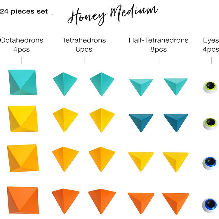 Trido - Trido Honey Medium Magnet Building Set - 24 Pieces - Preschool