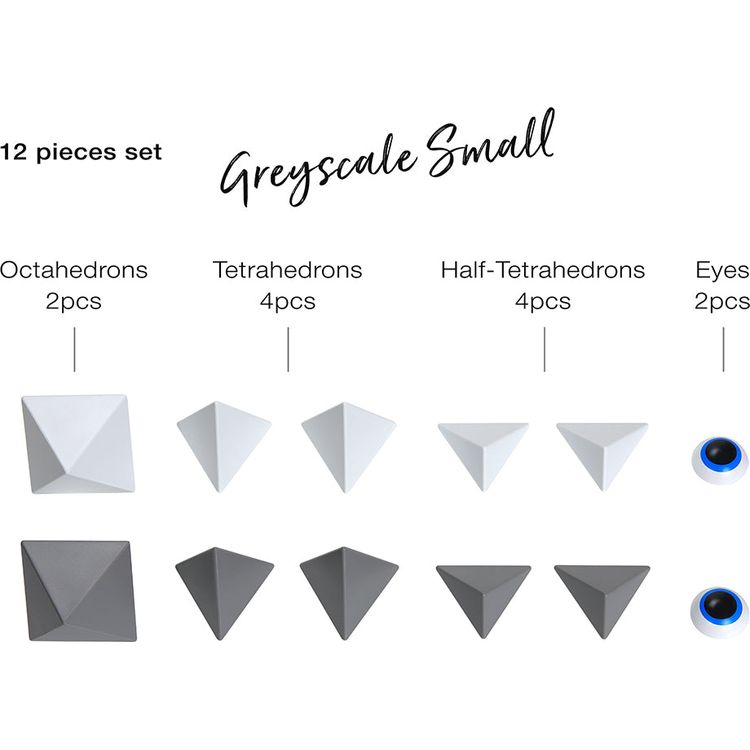 Trido - Trido Monochromatic Small Magnet Building Set - 12 Pieces - Preschool