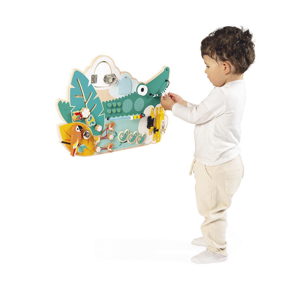 Janod - Tropik Crocodile Multi-Activity Busy Board - Infants
