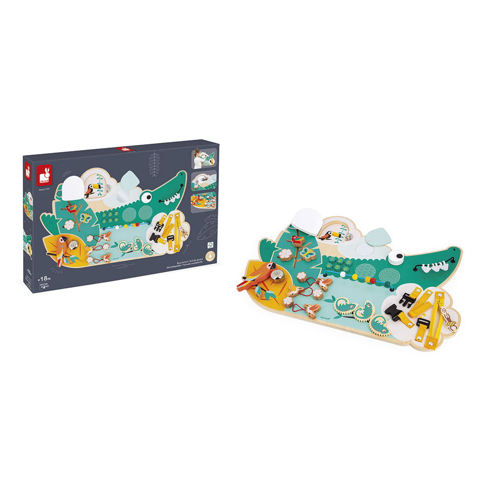 Janod - Tropik Crocodile Multi-Activity Busy Board - Infants