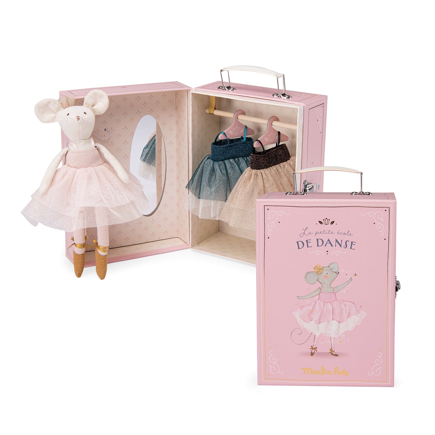 Moulin Roty - Tutus Mouse Doll with Suitcase - The Little School Of Dance - Dolls