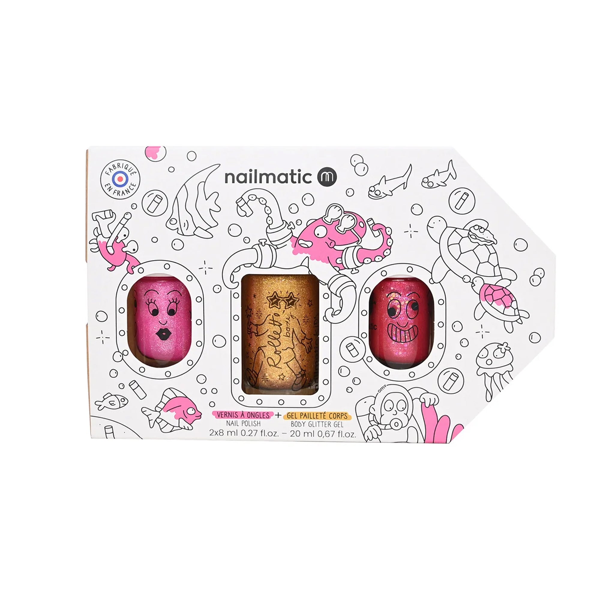 Nailmatic - Underwater Exploration Nail Polish Set with Body Glitter Gel - Trend Accessories
