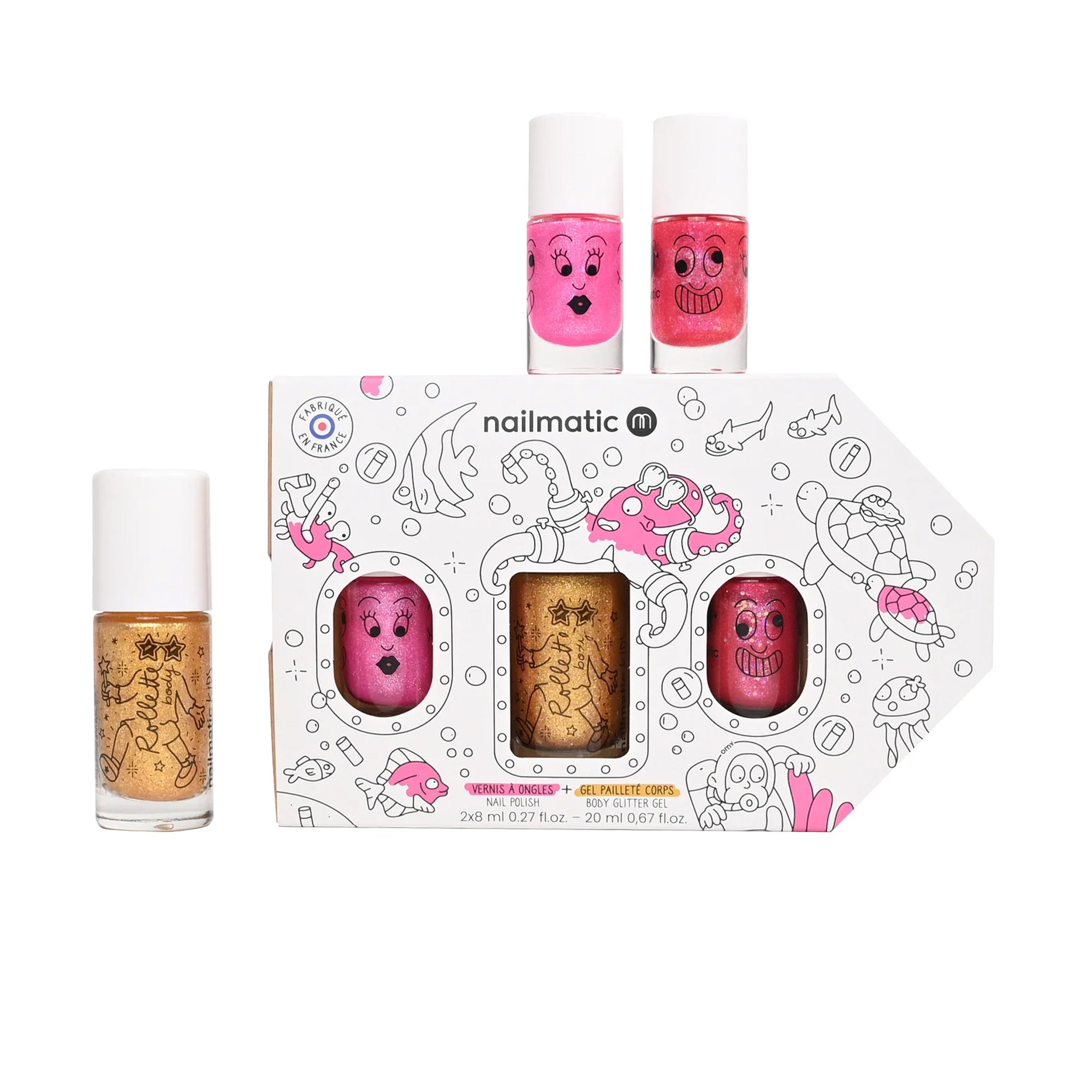 Nailmatic - Underwater Exploration Nail Polish Set with Body Glitter Gel - Trend Accessories