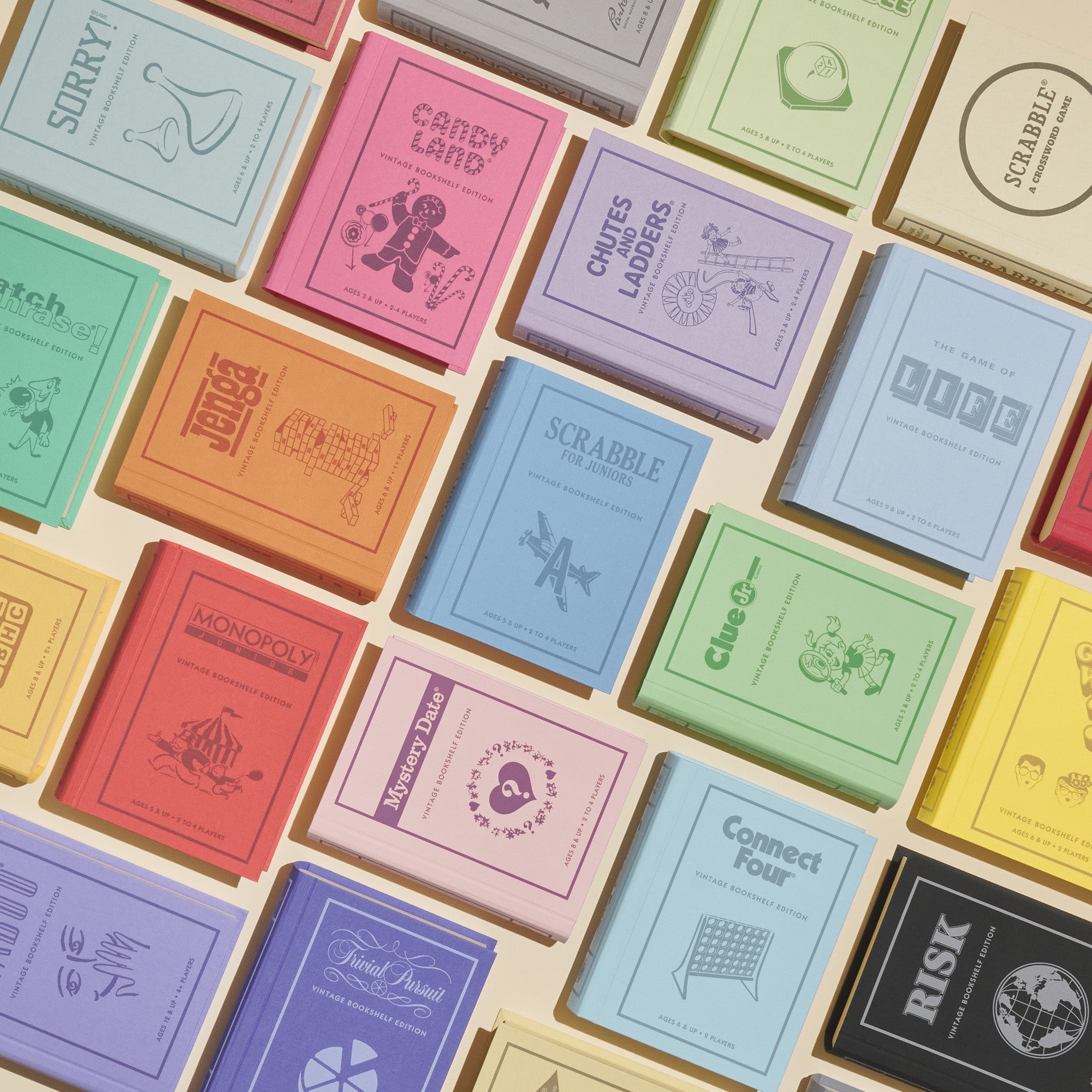 WS Game Company - Vintage Bookshelf Games – 25-Pack - Games