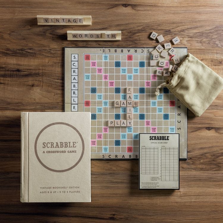 WS Game Company - Vintage Bookshelf Games 3-Pack: Monopoly, Scrabble, Clue - Games