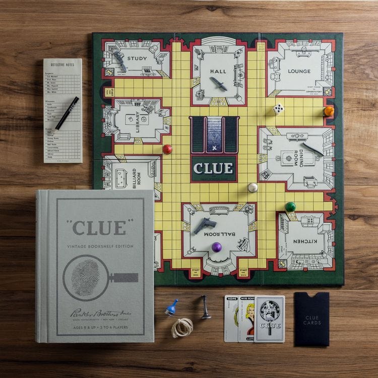 WS Game Company - Vintage Bookshelf Games 3-Pack: Monopoly, Scrabble, Clue - Games