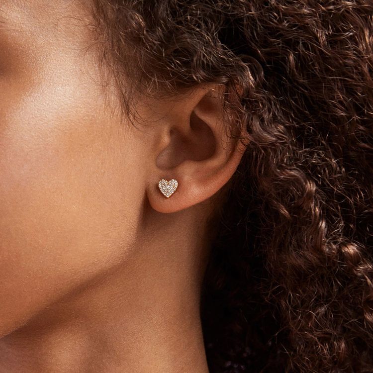 Minibar by BaubleBar - Whole Lotta Heart 18K Gold Kids' Earrings - Pavé - Trend Accessories
