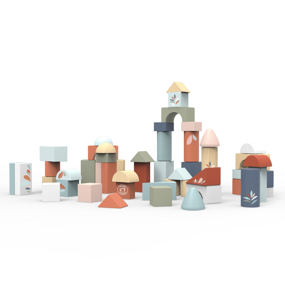 Speedy Monkey - Wood Building Blocks Set of 50 - Infants