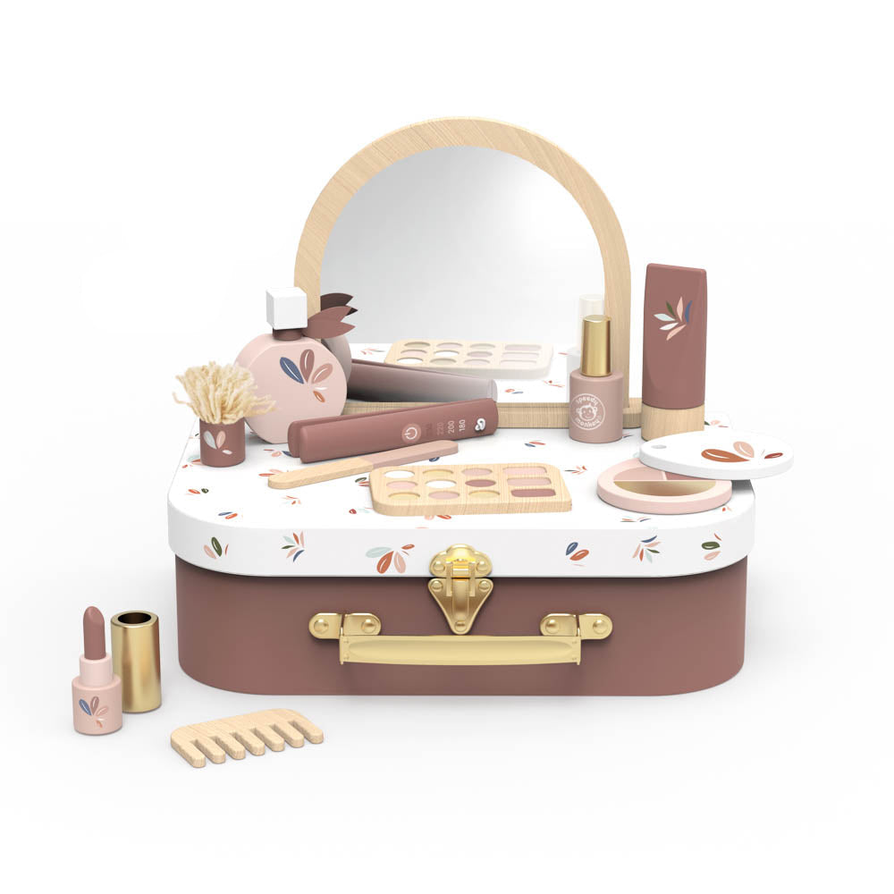 Speedy Monkey - Wood Pretend Play Beauty Suitcase - Preschool