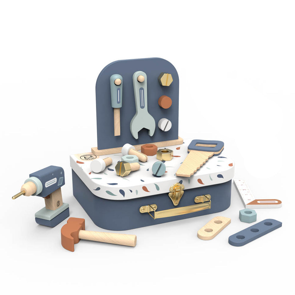 Speedy Monkey - Wood Pretend Play Toolkit with Suitcase - Preschool