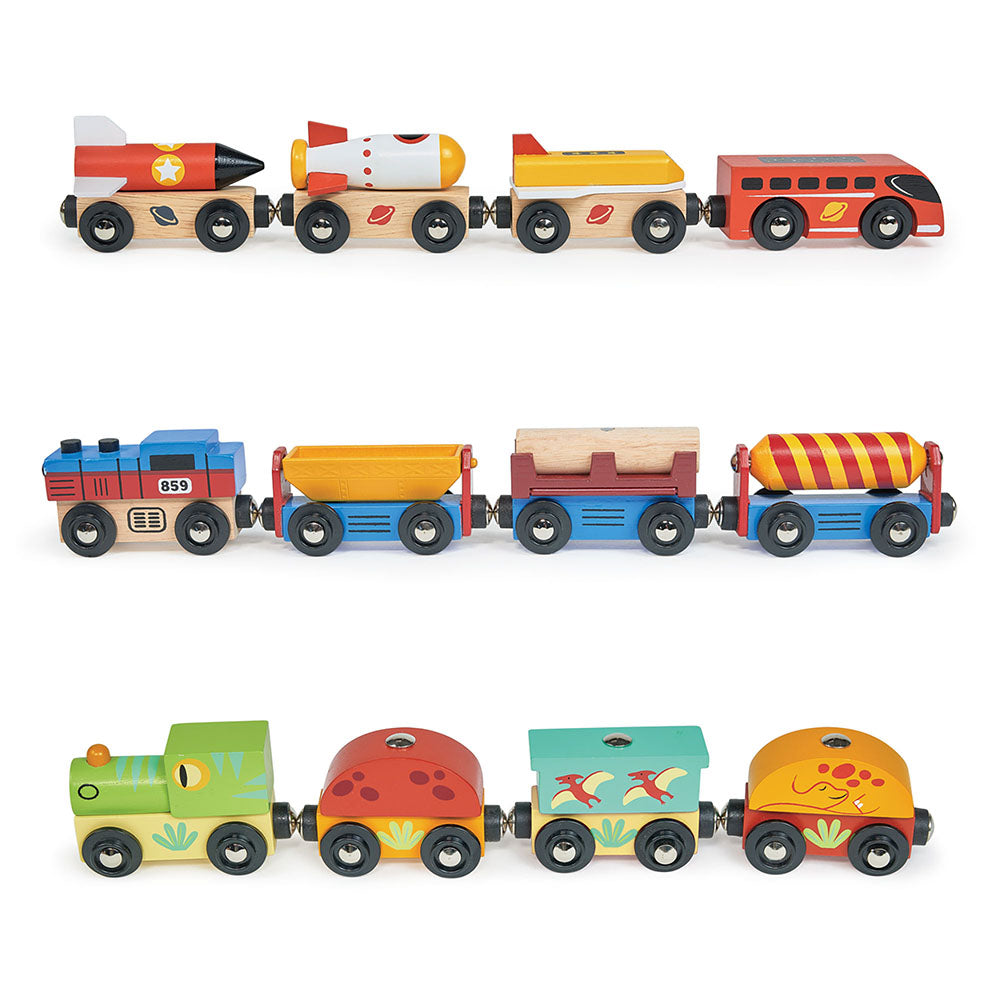 Mentari - Wood Trains Bundle - Preschool