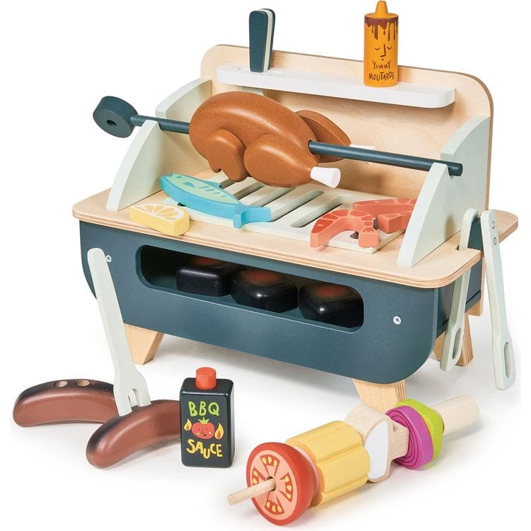 Tender Leaf Toys - Wooden Barbeque Play Set - Preschool