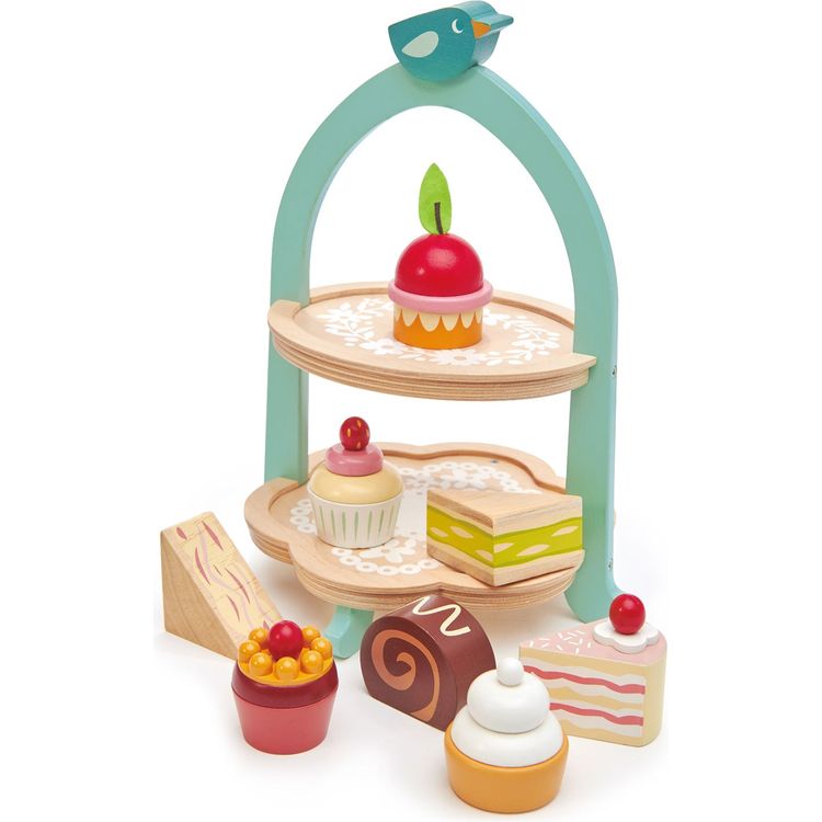 Tender Leaf Toys - Wooden Birdie Afternoon Tea Stand - Preschool