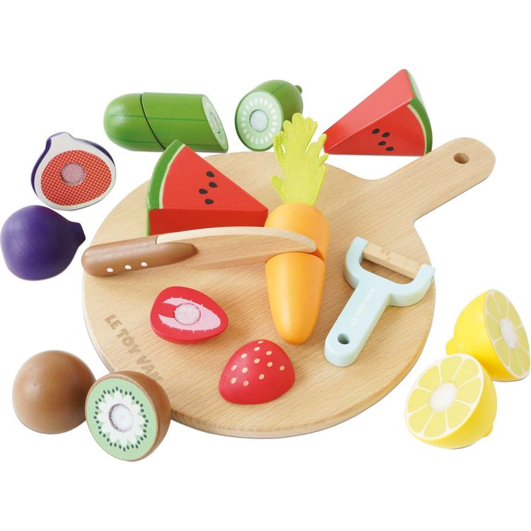 Le Toy Van - Wooden Chopping Board & Sliceable Play Food - Preschool