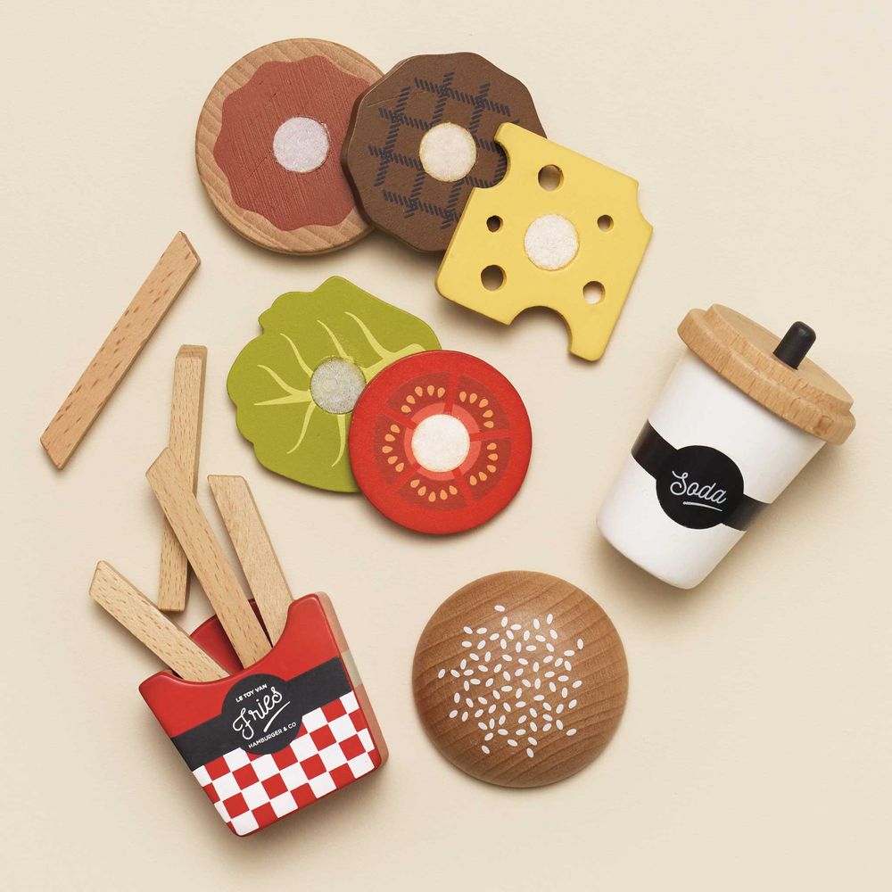 Le Toy Van - Wooden Gourmet Hamburger Set - Preschool