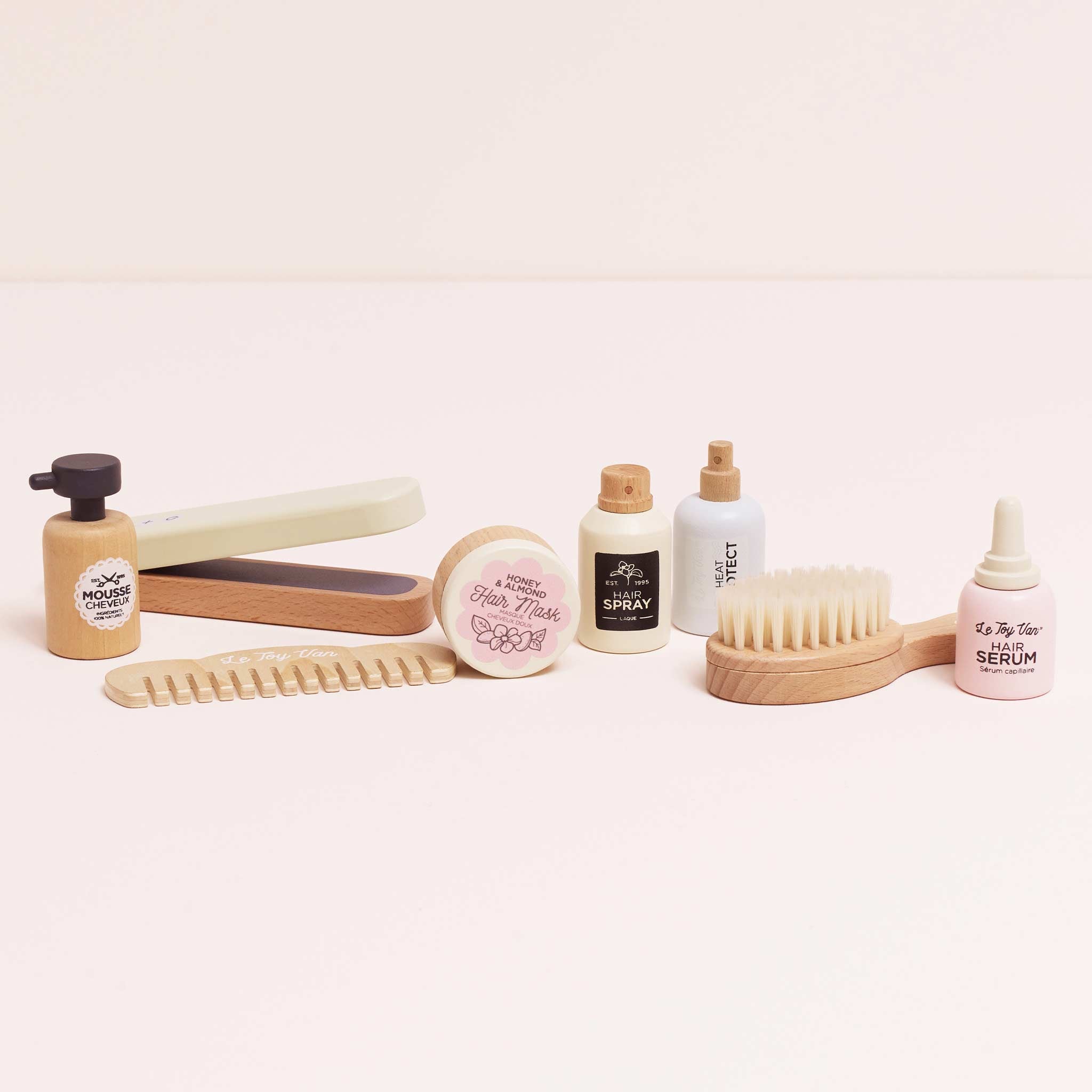 Le Toy Van - Wooden Hair Straighteners & Accessory Pretend Play Set - Preschool