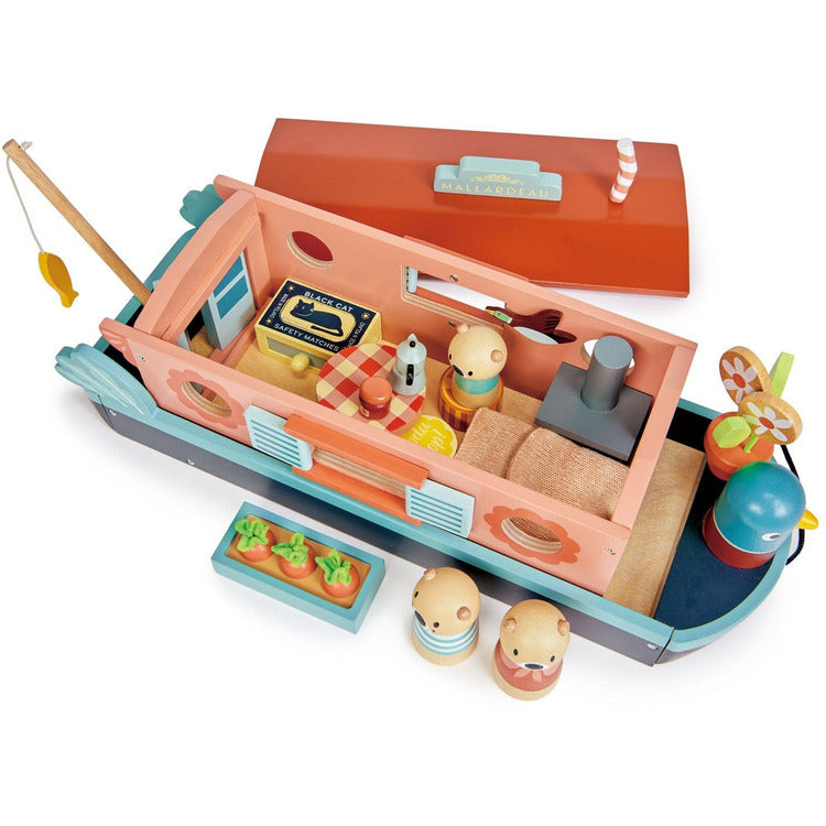 Tender Leaf Toys - Wooden Little Otter Canal Boat - Preschool