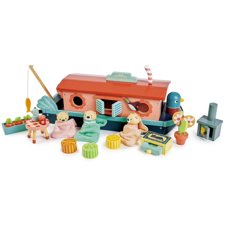 Tender Leaf Toys - Wooden Little Otter Canal Boat - Preschool