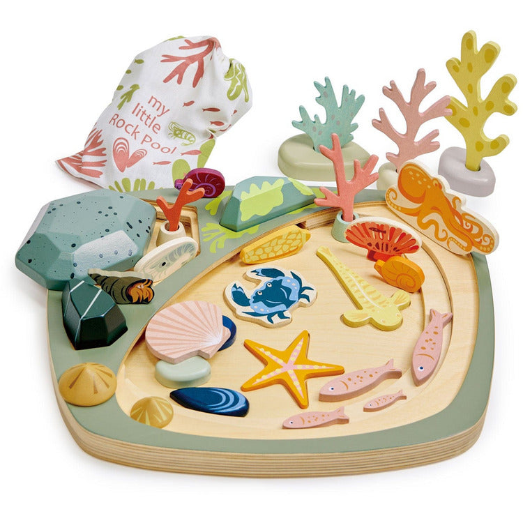 Tender Leaf Toys - Wooden My Little Rock Pool Activity Toy - Preschool