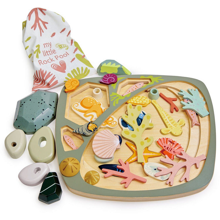 Tender Leaf Toys - Wooden My Little Rock Pool Activity Toy - Preschool