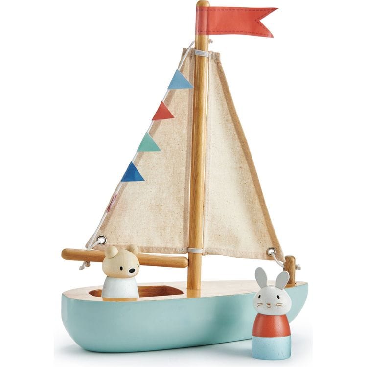 Tender Leaf Toys - Wooden Sailway Boat - Preschool