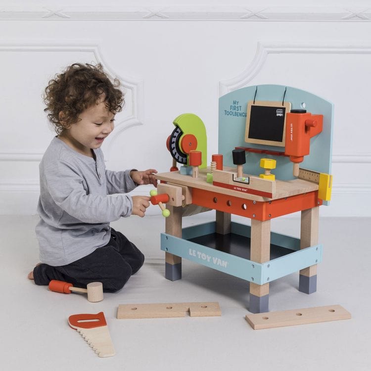 Le Toy Van - Wooden Tool Bench with 20 Accessories - Preschool