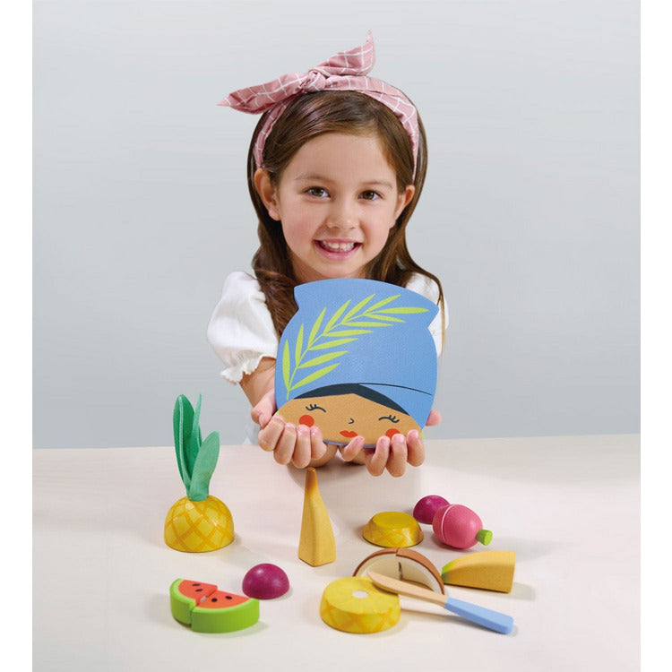 Tender Leaf Toys - Wooden Tropical Fruit Chopping Board - Preschool